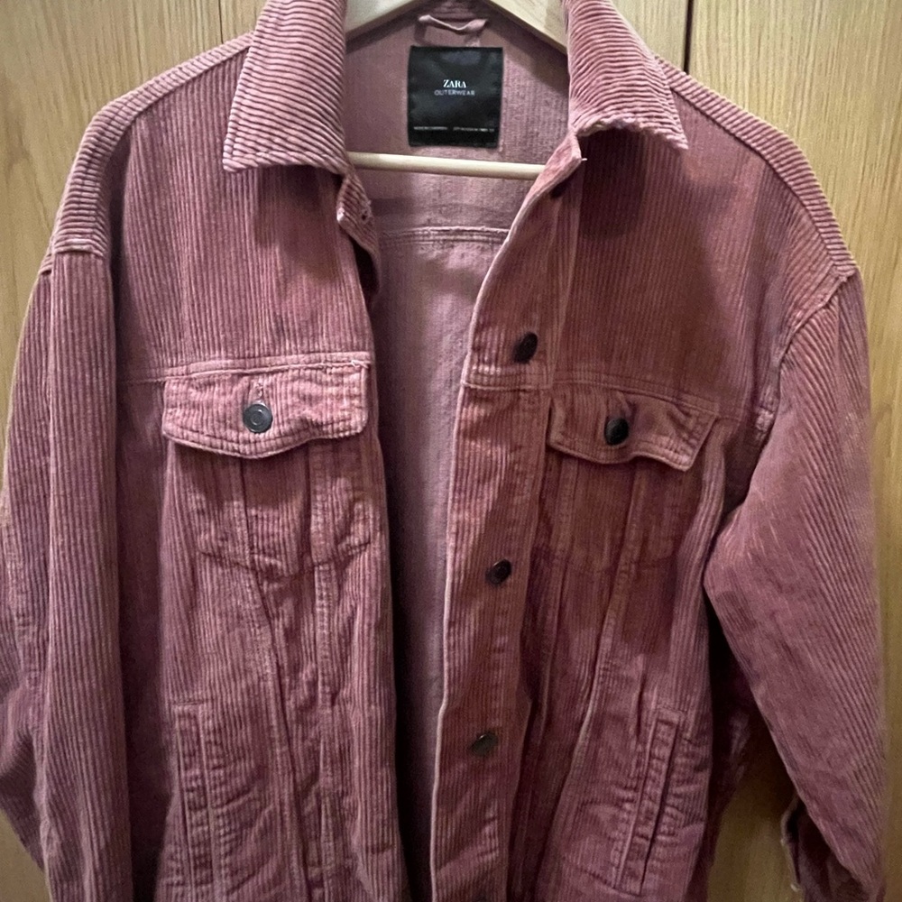 Zara Women’s Corduroy Shirt Jacket - Burgundy